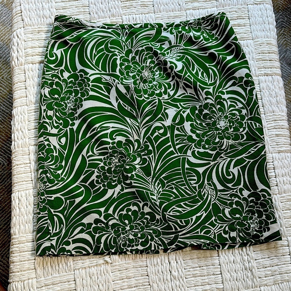 LOFT Floral botanical Silk Blend contemporary art deco mod Mini Skirt